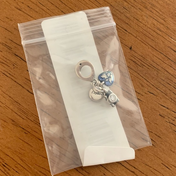 NWOT Camera, Heart & Compass Triple Dangle Charm Sterling Silver 925 - Picture 6 of 12